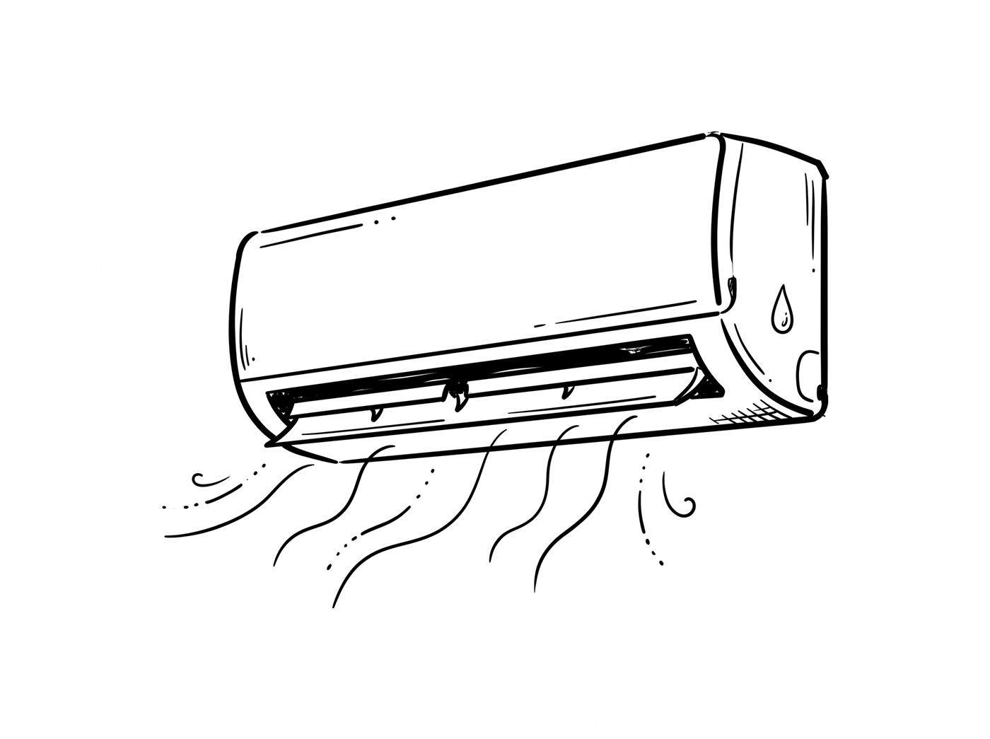 Air conditioner sketch doodle